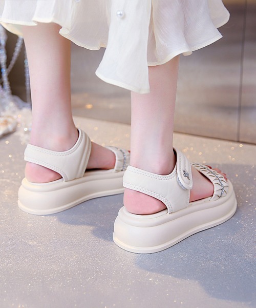 Miniministore（ミニミニストア）の「厚底サンダル レディースギャザーサンダル（サンダル・レディース・シルバー/ブラック/アイボリー・22.5cm/23.0cm/23.5cm/24.0cm/24.5cm）」の12枚目の写真