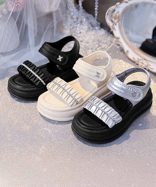 Miniministore（ミニミニストア）の「厚底サンダル レディースギャザーサンダル（サンダル・レディース・シルバー/ブラック/アイボリー・22.5cm/23.0cm/23.5cm/24.0cm/24.5cm）」の18枚目の写真