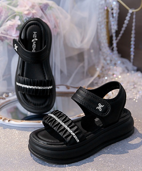 Miniministore（ミニミニストア）の「厚底サンダル レディースギャザーサンダル（サンダル・レディース・シルバー/ブラック/アイボリー・22.5cm/23.0cm/23.5cm/24.0cm/24.5cm）」の19枚目の写真