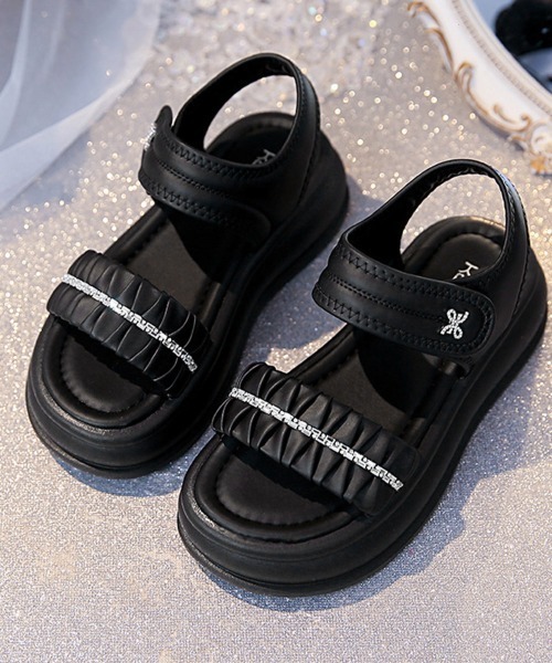 Miniministore（ミニミニストア）の「厚底サンダル レディースギャザーサンダル（サンダル・レディース・シルバー/ブラック/アイボリー・22.5cm/23.0cm/23.5cm/24.0cm/24.5cm）」の20枚目の写真
