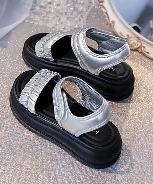 Miniministore（ミニミニストア）の「厚底サンダル レディースギャザーサンダル（サンダル・レディース・シルバー/ブラック/アイボリー・22.5cm/23.0cm/23.5cm/24.0cm/24.5cm）」の22枚目の写真