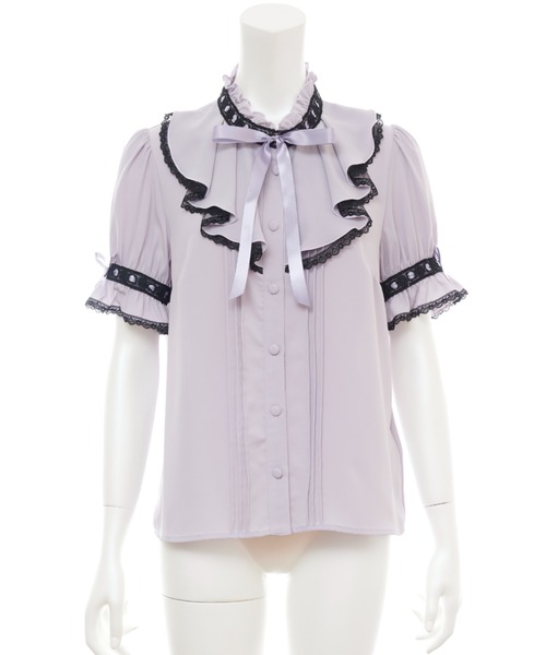 Secret Honey（シークレットハニー）の「はしごレースラッフルブラウス（シャツ/ブラウス・レディース・オフホワイト/グレー/ホワイト×ブラック・MEDIUM）」の14枚目の写真