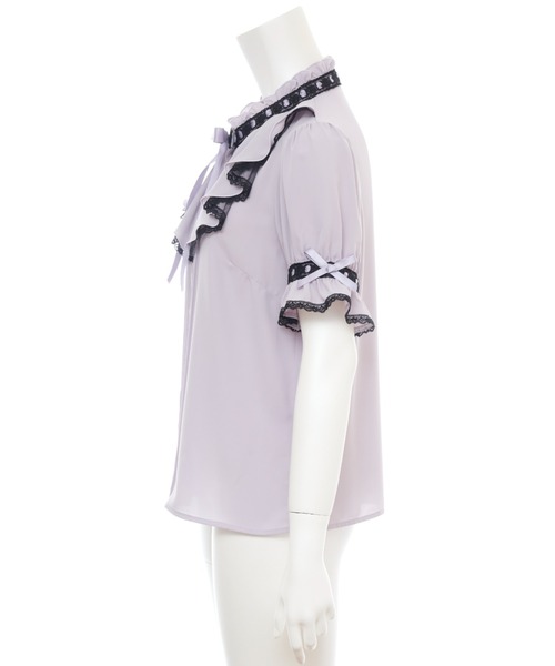 Secret Honey（シークレットハニー）の「はしごレースラッフルブラウス（シャツ/ブラウス・レディース・オフホワイト/グレー/ホワイト×ブラック・MEDIUM）」の15枚目の写真