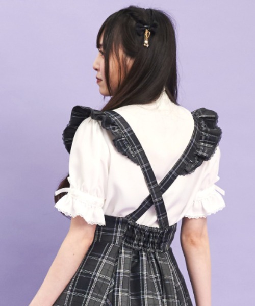 Secret Honey（シークレットハニー）の「はしごレースラッフルブラウス（シャツ/ブラウス・レディース・オフホワイト/グレー/ホワイト×ブラック・MEDIUM）」の9枚目の写真