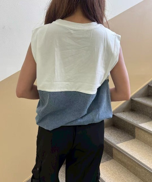 売れ筋商品|||マルコポーロ デニム Tシャツ レディース トップス RUFFLES - Top - mint mist マルコポーロ デニム レディース Tシャツ トップス RUFFLES