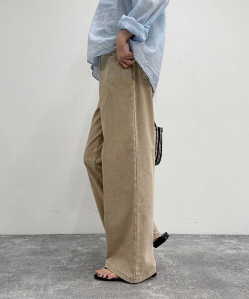 fredy emue（フレディエミュ）の「ブリーチデニム５ポケイージーパンツ（デニムパンツ・レディース・ピンク/ベージュ/グレー・36/38）」の6枚目の写真