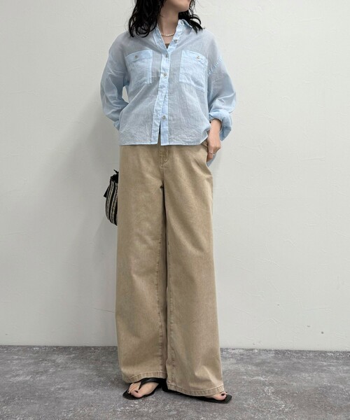 fredy emue（フレディエミュ）の「ブリーチデニム５ポケイージーパンツ（デニムパンツ・レディース・ピンク/ベージュ/グレー・36/38）」の9枚目の写真