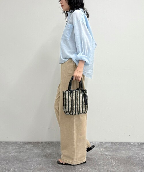 fredy emue（フレディエミュ）の「ブリーチデニム５ポケイージーパンツ（デニムパンツ・レディース・ピンク/ベージュ/グレー・36/38）」の10枚目の写真