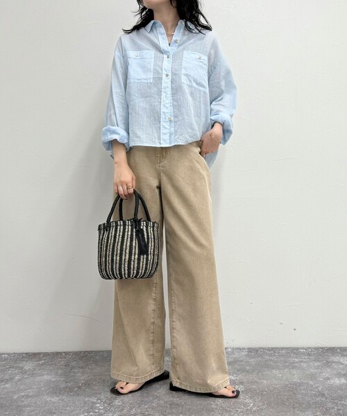 fredy emue（フレディエミュ）の「ブリーチデニム５ポケイージーパンツ（デニムパンツ・レディース・ピンク/ベージュ/グレー・36/38）」の12枚目の写真