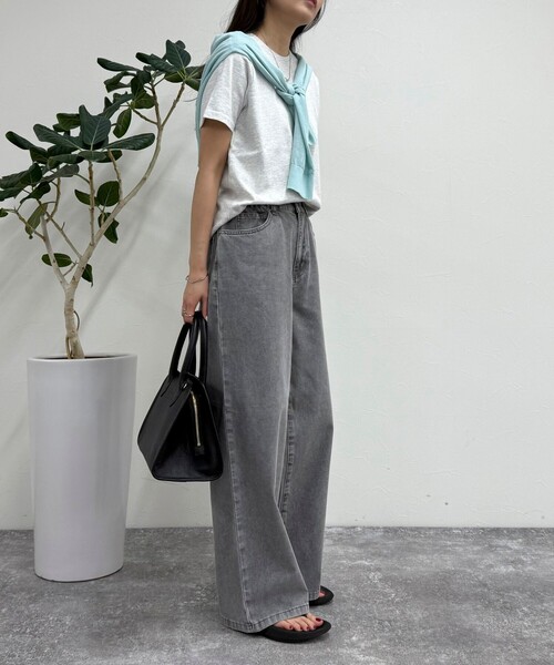 fredy emue（フレディエミュ）の「ブリーチデニム５ポケイージーパンツ（デニムパンツ・レディース・ピンク/ベージュ/グレー・36/38）」の14枚目の写真