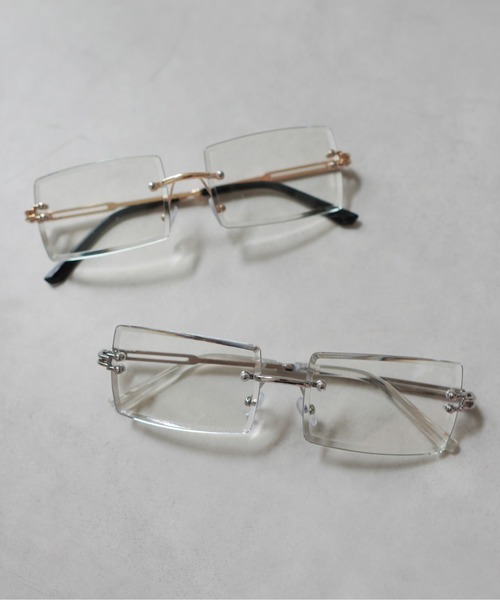 IMARI(イマリ)の「【 IMARI / イマリ 】 スクエア フレーム リムレス クリア メガネ(メガネ・レディース・ゴールド/シルバー・FREE)」の2枚目の写真