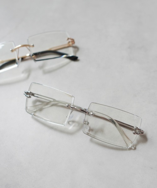 IMARI(イマリ)の「【 IMARI / イマリ 】 スクエア フレーム リムレス クリア メガネ(メガネ・レディース・ゴールド/シルバー・FREE)」の7枚目の写真