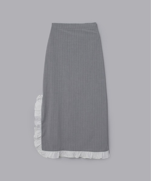 Olu.（オルドット）の「ストライプサイドフリルスカート[セットアップ可能]（スカート・レディース・グレー/ネイビー・0/1）」の11枚目の写真