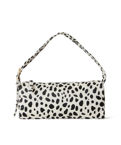 HASHIBAMI（ハシバミ）の「【HASHIBAMI】ヨコナガジップ カウヘアー ワンショルダー（ショルダーバッグ・レディース・ブラック×ベージュ/ホワイト・FREE）」の19枚目の写真