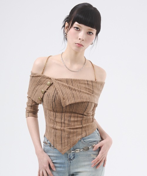 セール】オフショルニットソートップス（Tシャツ/カットソー）｜d.i.a.