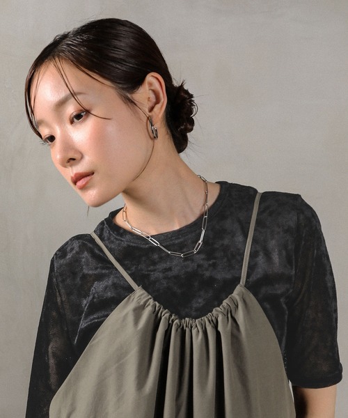 en CAnAF(エンカナフ)の「シアーベロア ハーフスリーブTシャツ(Tシャツ/カットソー・レディース・ブラウン/グレー/アイボリー/ブラック・M)」の13枚目の写真