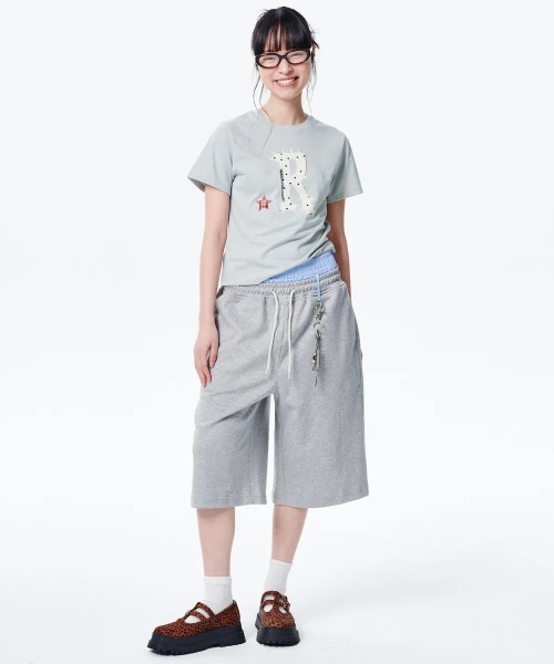 tシャツ A'GEM/9 × .kom 「runningHIGH/ランニングハイ」APPLIQUE LOGO H/S Tシャツ/アップリケ ロゴ Tシ A'GEM/9 × .kom 『runningHIGH/ランニングハイ』APPLIQUE LOGO H