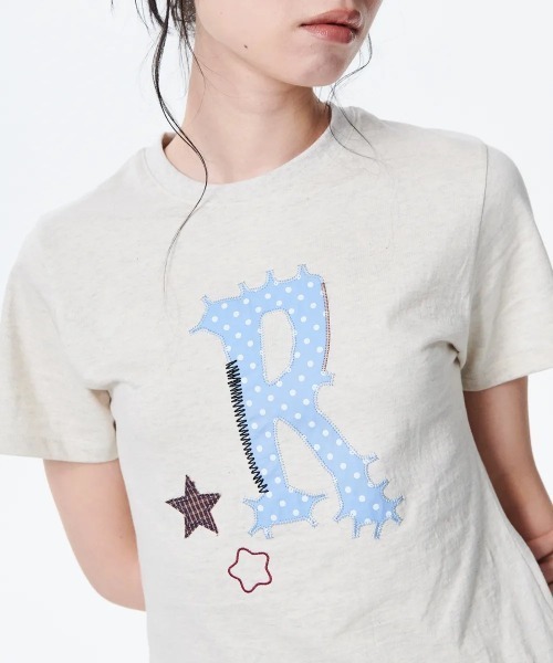 tシャツ A'GEM/9 × .kom 「runningHIGH/ランニングハイ」APPLIQUE LOGO H/S Tシャツ/アップリケ ロゴ Tシ A'GEM/9 × .kom 『runningHIGH/ランニングハイ』APPLIQUE LOGO H