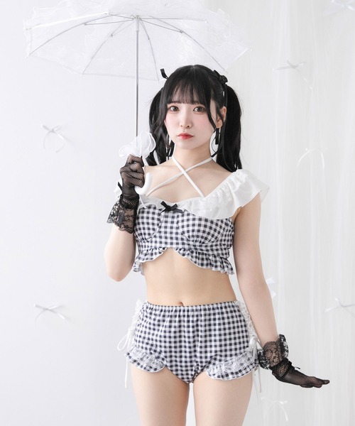 セール】ロマンティックレースフリルマルチウェイ水着（水着