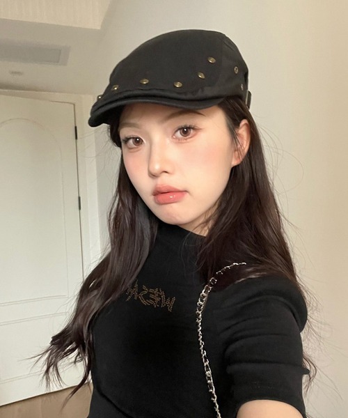 HALEY PESCA(ヘーリーペスカ)の「HALEY PESCA/スタッズ付きハンチング帽(ハンチング/ベレー帽・レディース・グレー/ブラウン・FREE)」の7枚目の写真