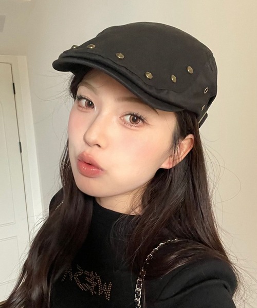 HALEY PESCA(ヘーリーペスカ)の「HALEY PESCA/スタッズ付きハンチング帽(ハンチング/ベレー帽・レディース・グレー/ブラウン・FREE)」の8枚目の写真