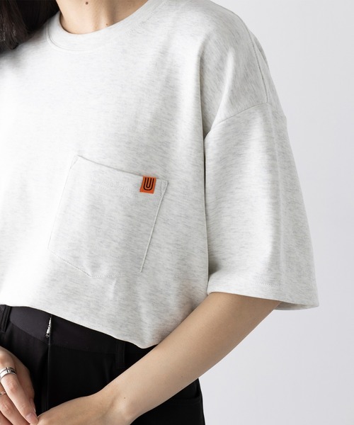 UNIVERSAL OVERALL（ユニバーサルオーバーオール）の「【UNIVERSAL OVERALL】PONTE POCKET TEE U2413211-B（Tシャツ/カットソー・レディース・ホワイト/ブラック/オートミール・S/XL/M/L）」の5枚目の写真