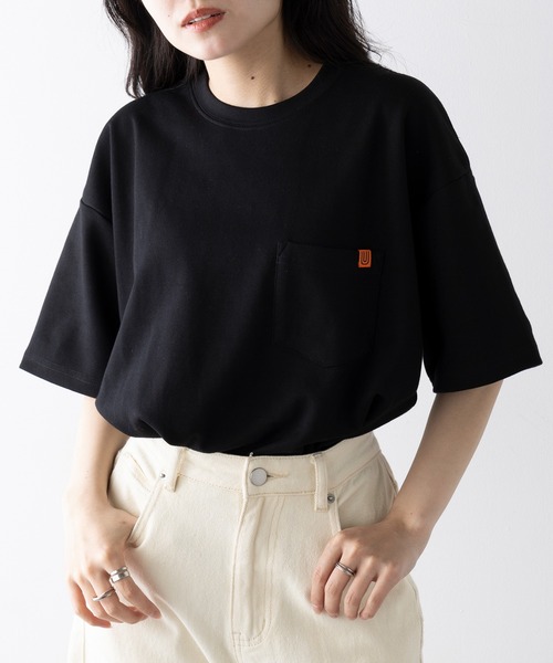 UNIVERSAL OVERALL（ユニバーサルオーバーオール）の「【UNIVERSAL OVERALL】PONTE POCKET TEE U2413211-B（Tシャツ/カットソー・レディース・ホワイト/ブラック/オートミール・S/XL/M/L）」の10枚目の写真
