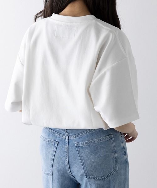 UNIVERSAL OVERALL（ユニバーサルオーバーオール）の「【UNIVERSAL OVERALL】PONTE POCKET TEE U2413211-B（Tシャツ/カットソー・レディース・ホワイト/ブラック/オートミール・S/XL/M/L）」の16枚目の写真