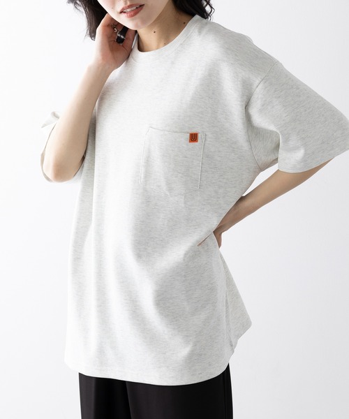 UNIVERSAL OVERALL（ユニバーサルオーバーオール）の「【UNIVERSAL OVERALL】PONTE POCKET TEE U2413211-B（Tシャツ/カットソー・レディース・ホワイト/ブラック/オートミール・S/XL/M/L）」の12枚目の写真