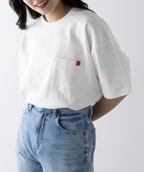 UNIVERSAL OVERALL（ユニバーサルオーバーオール）の「【UNIVERSAL OVERALL】PONTE POCKET TEE U2413211-B（Tシャツ/カットソー・レディース・ホワイト/ブラック/オートミール・S/XL/M/L）」の13枚目の写真