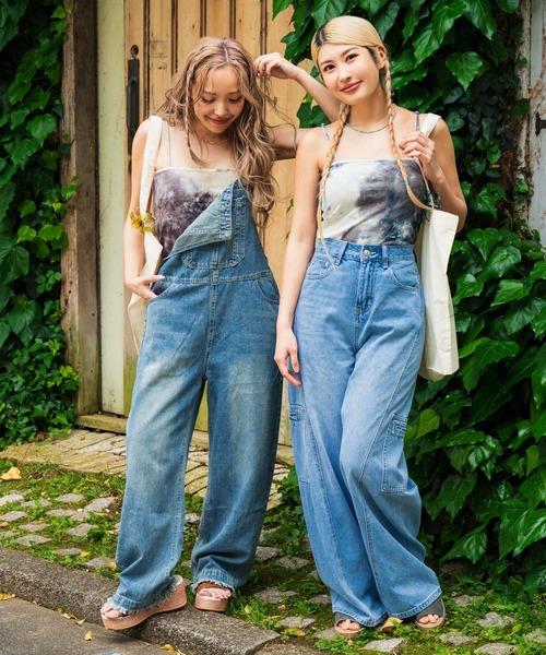 anap mimpi（アナップミンピ）の「カップ付き タイダイ柄 キャミソール（キャミソール・レディース・ネイビー/ベージュ・FREE）」の9枚目の写真