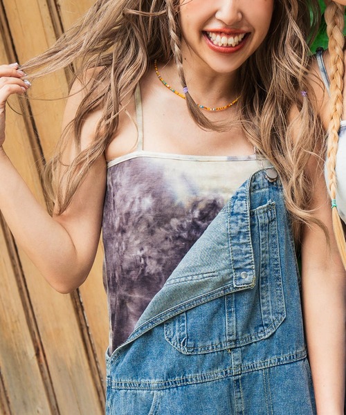 anap mimpi（アナップミンピ）の「カップ付き タイダイ柄 キャミソール（キャミソール・レディース・ネイビー/ベージュ・FREE）」の8枚目の写真