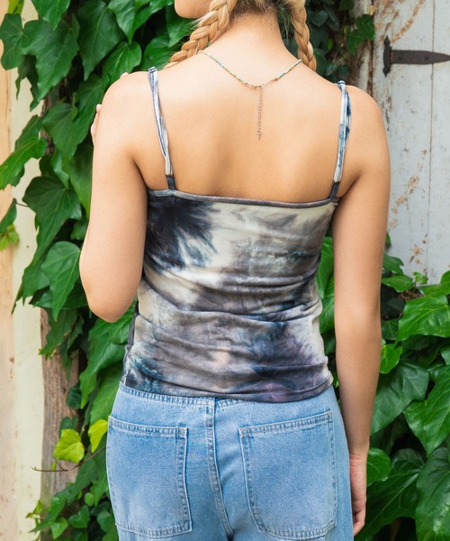 anap mimpi（アナップミンピ）の「カップ付き タイダイ柄 キャミソール（キャミソール・レディース・ネイビー/ベージュ・FREE）」の6枚目の写真