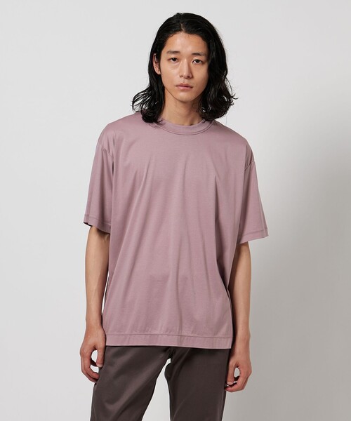 UNITED ARROWS（ユナイテッドアローズ）の「サマーシルケットスムース クルーネック T（Tシャツ/カットソー・メンズ・オリーブ/ダークグレー/ホワイト/ライラック・S/M/L/XL）」の4枚目の写真