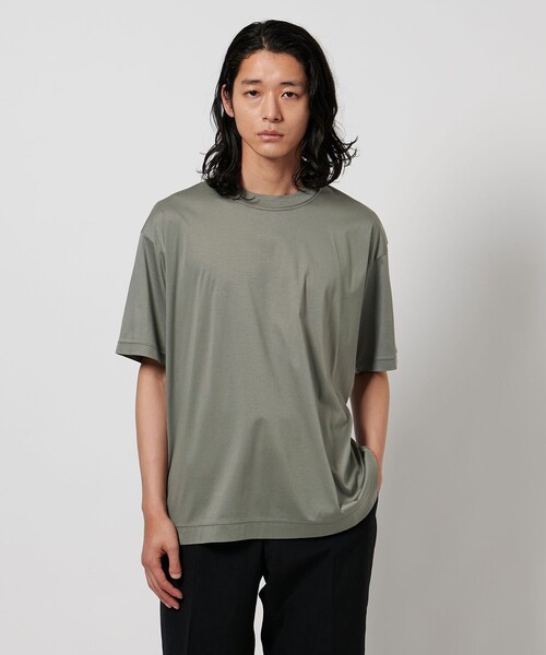 UNITED ARROWS（ユナイテッドアローズ）の「サマーシルケットスムース クルーネック T（Tシャツ/カットソー・メンズ・オリーブ/ダークグレー/ホワイト/ライラック・S/M/L/XL）」の3枚目の写真
