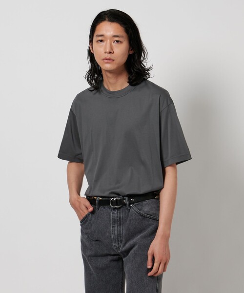 UNITED ARROWS（ユナイテッドアローズ）の「サマーシルケットスムース クルーネック T（Tシャツ/カットソー・メンズ・オリーブ/ダークグレー/ホワイト/ライラック・S/M/L/XL）」の2枚目の写真