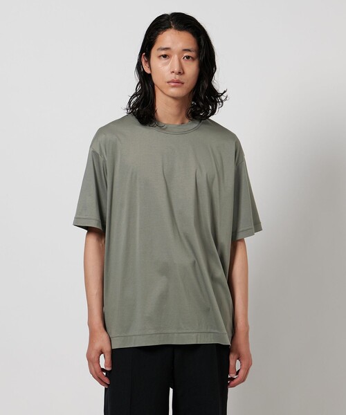 UNITED ARROWS（ユナイテッドアローズ）の「サマーシルケットスムース クルーネック T（Tシャツ/カットソー・メンズ・オリーブ/ダークグレー/ホワイト/ライラック・S/M/L/XL）」の5枚目の写真