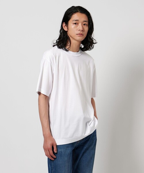 UNITED ARROWS（ユナイテッドアローズ）の「サマーシルケットスムース クルーネック T（Tシャツ/カットソー・メンズ・オリーブ/ダークグレー/ホワイト/ライラック・S/M/L/XL）」の7枚目の写真