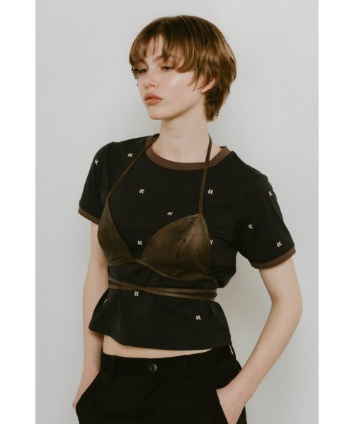 Knuth Marf(クヌースマーフ)の「wrap leather bustier(その他トップス・レディース・ブラウン/サンドベージュ・FREE)」の2枚目の写真