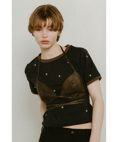 Knuth Marf(クヌースマーフ)の「wrap leather bustier(その他トップス・レディース・ブラウン/サンドベージュ・FREE)」の3枚目の写真