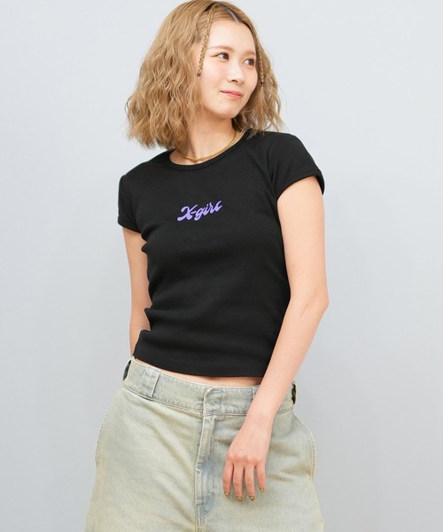 X-GIRL/エックスガール ショート丈Tシャツ 105242011041（T