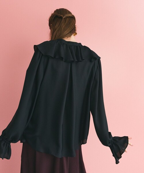 GRACE CLASS（グレースクラス）の「スキッパーラッフルブラウス（シャツ/ブラウス・レディース・ブラック・36/38）」の7枚目の写真