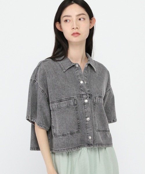 3.3 Field Trip （3.3フィールドトリップ）の「3.3 Field Trip／5分袖デニムシャツ（シャツ/ブラウス・レディース・その他1/その他2・FREE）」の2枚目の写真