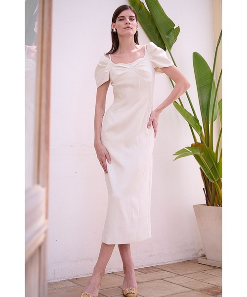 セール】Margo Bloom Dress オフショルタックスリーブドレス
