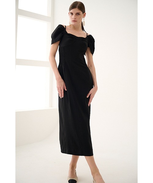 セール】Margo Bloom Dress オフショルタックスリーブドレス