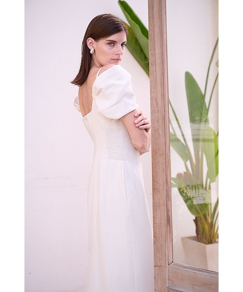 Estella.K(エステラケー)の「Margo Bloom Dress オフショルタックスリーブドレス(ワンピース・レディース・インディゴブルー/ホワイト/ブラック・FREE)」の12枚目の写真