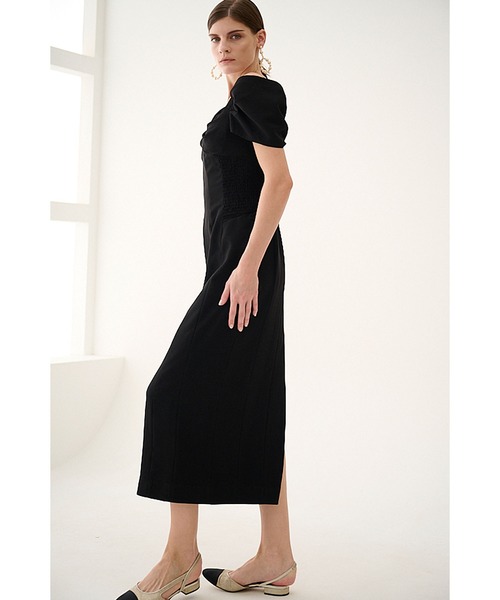 Estella.K(エステラケー)の「Margo Bloom Dress オフショルタックスリーブドレス(ワンピース・レディース・インディゴブルー/ホワイト/ブラック・FREE)」の4枚目の写真