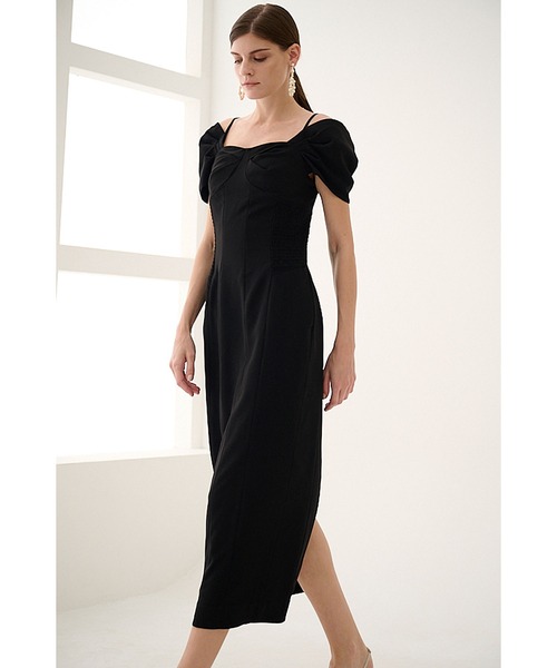 Estella.K(エステラケー)の「Margo Bloom Dress オフショルタックスリーブドレス(ワンピース・レディース・インディゴブルー/ホワイト/ブラック・FREE)」の10枚目の写真