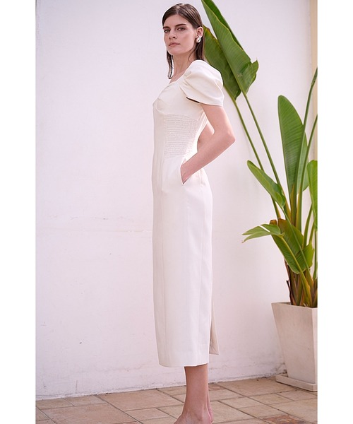 Estella.K(エステラケー)の「Margo Bloom Dress オフショルタックスリーブドレス(ワンピース・レディース・インディゴブルー/ホワイト/ブラック・FREE)」の6枚目の写真