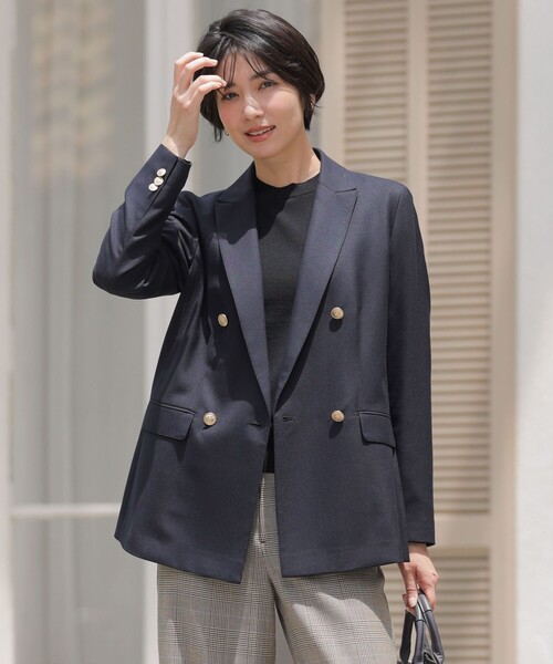 J.PRESS(ジェイプレス)の「モナベールツイル ダブル ジャケット(テーラードジャケット・レディース・ネイビー系・11/9/7)」の1枚目の写真